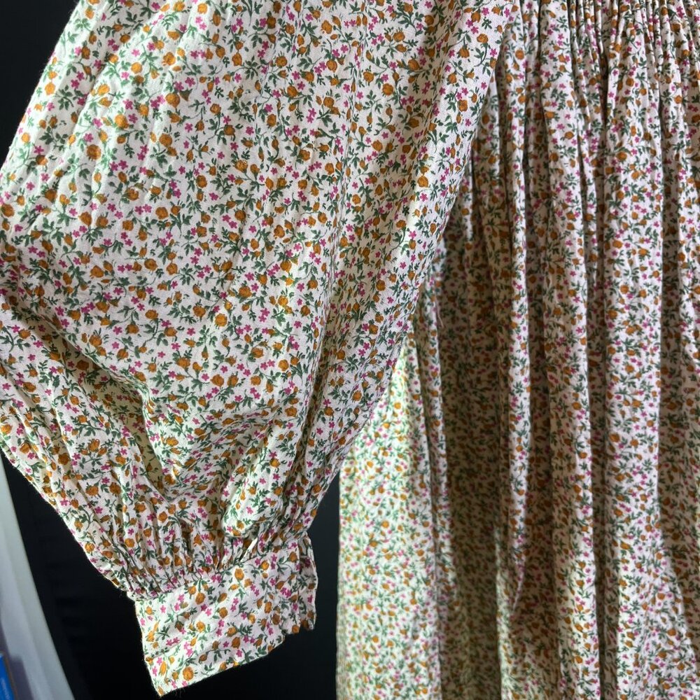 Homemade Amish Dress Floral Long Sleeve Hook-Front - Picture 8 of 13